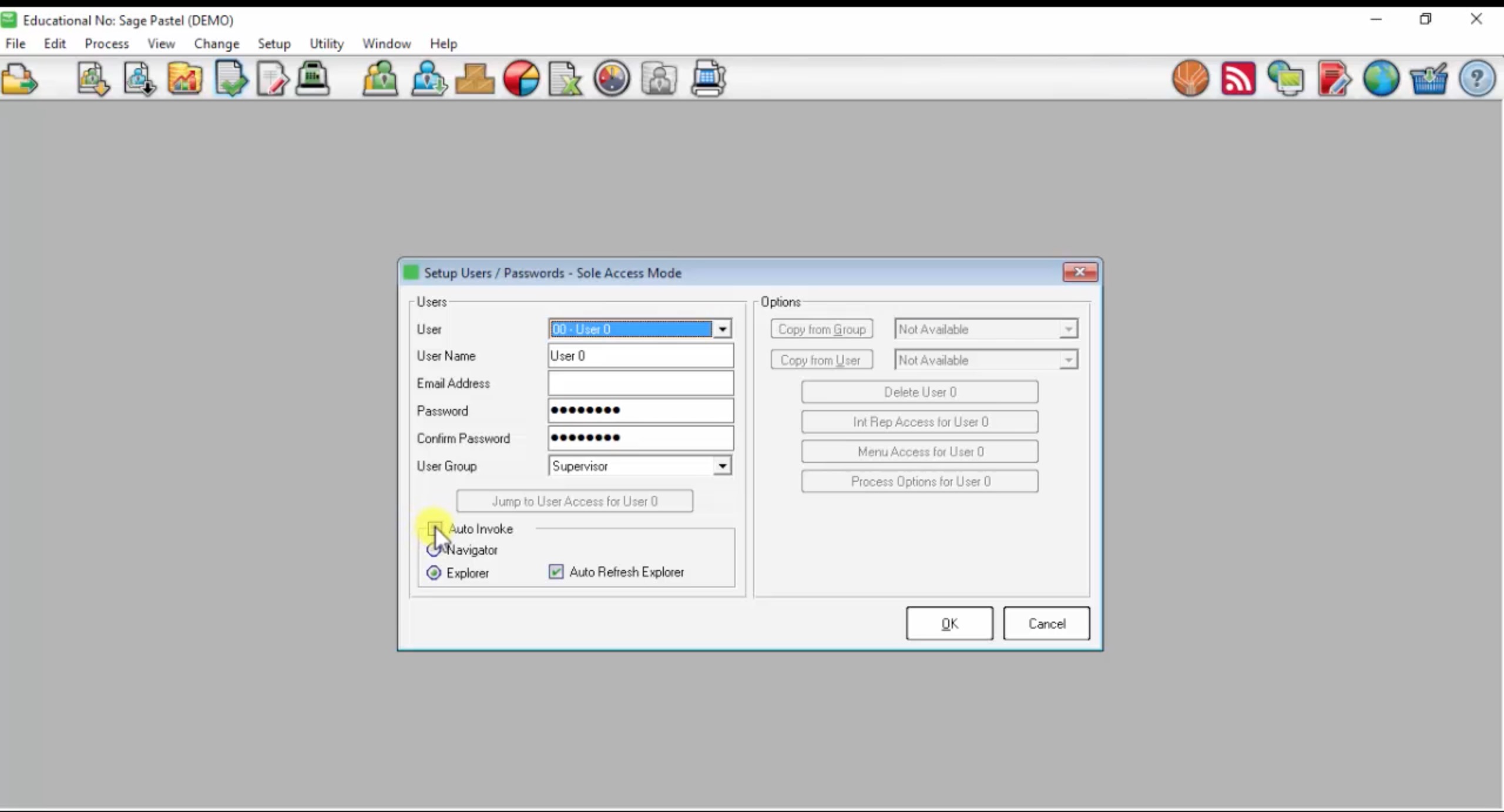 User Setting Auto-Invoke